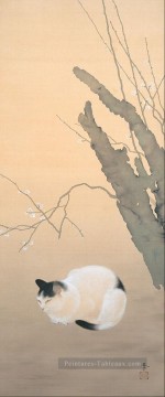 fleurs de chat et de prune 1906 Hishida Shunso japonais Peinture à l'huile